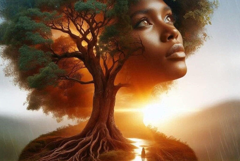 Mulher com raízes sólidas: